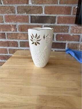 Lenox Cream Floral Cutout Porcelain Vase